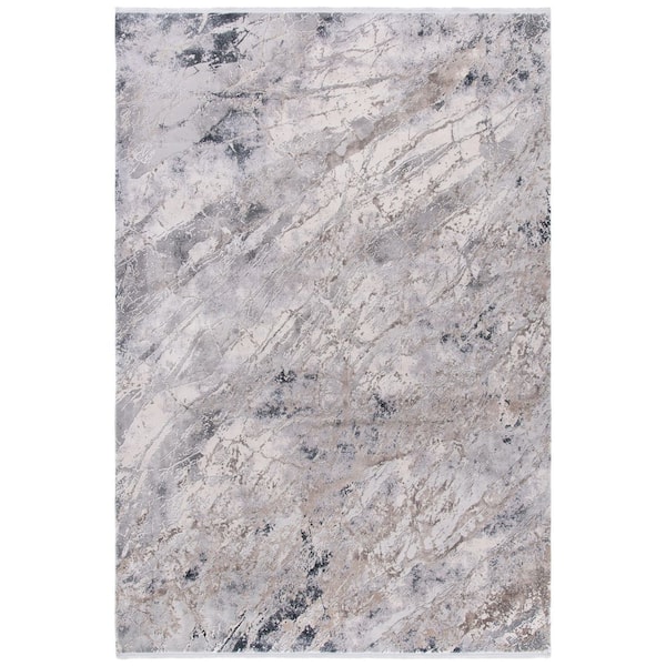 Signature 5 ft. x 8 ft. Gray/Gold Abstract Area Rug