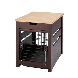 18 in. Pet Crate End Table w/Drawer - Espresso Brown