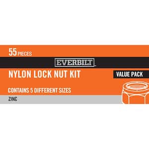 55-Piece Zinc-Plated Nylon Locknut Kit