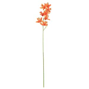 32 in Orange Artificial Orchid Individual Flower Stems