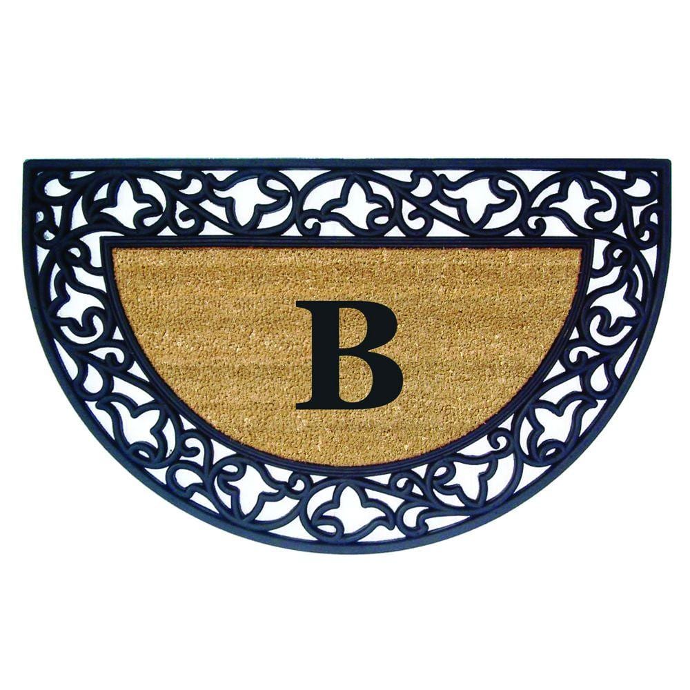 Heavy Duty Brown 22 in. x 36 in. Rubber Coir Acanthus Monogrammed B Indoor Outdoor Door Mat price history on PriceWatchPro