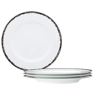Black Rill 10.5 in. (Black) Porcelain Dinner Plates, (Set of 4)