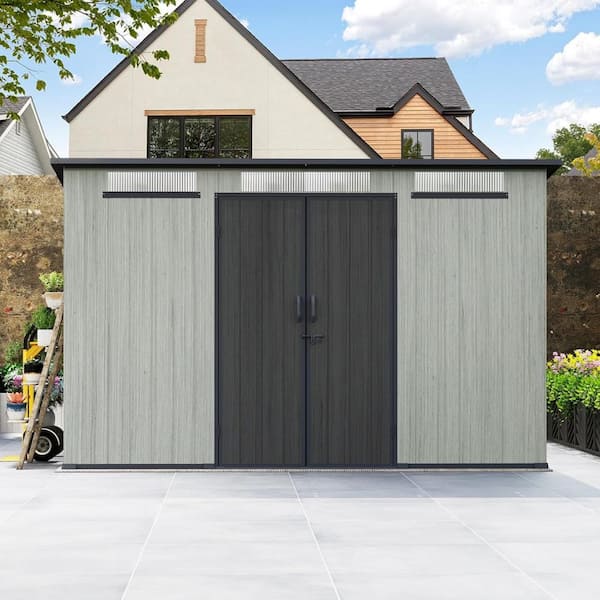 JPJPUU 6 X 11 FT. Outdoor Resin Storage Shed with Lockable Door