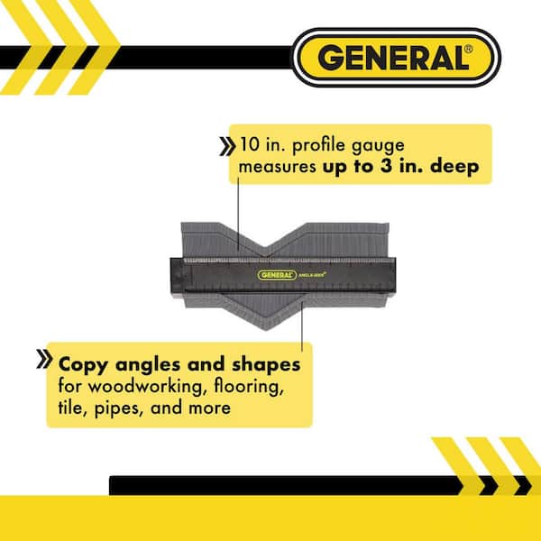 General Tools 833 Plastic Contour Gauge Profile Gauge 10-Inc Shape Duplicator 
