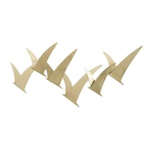 Metal Gold Minimalistic Flying Bird Wall Decor