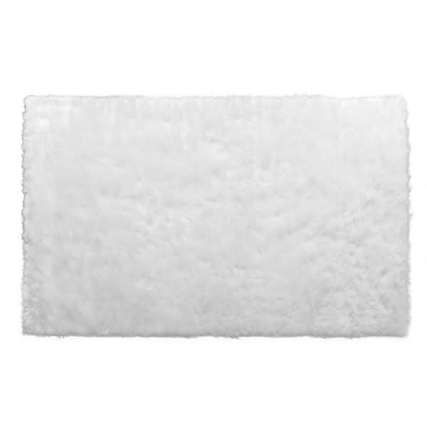 Glamour Home White Rectangular 5 ft. x 8 ft. Aileen Faux Sheepskin Fur Area Rug