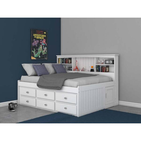 6 Drawer Storage Unit, White Twin Bookcase Daybed
