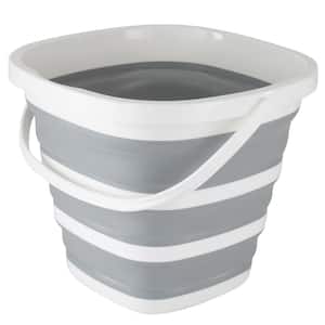 10L Collapsible Square in White/Grey Bucket