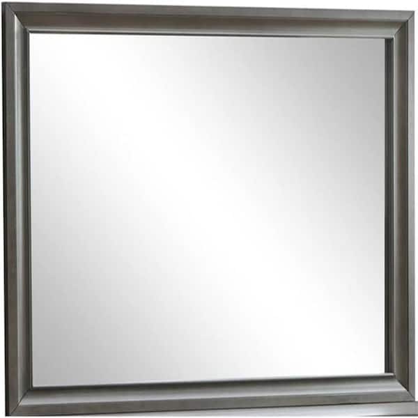 HOME IMPORTS EMPORIUM Gray 39 in. W x 3 in. H Rectangle Framed Mirror