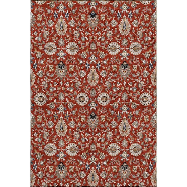 Mayfield Premium Machine Washable Abstract AMF2192 Red 10 ft. x 14 ft. Area Rug
