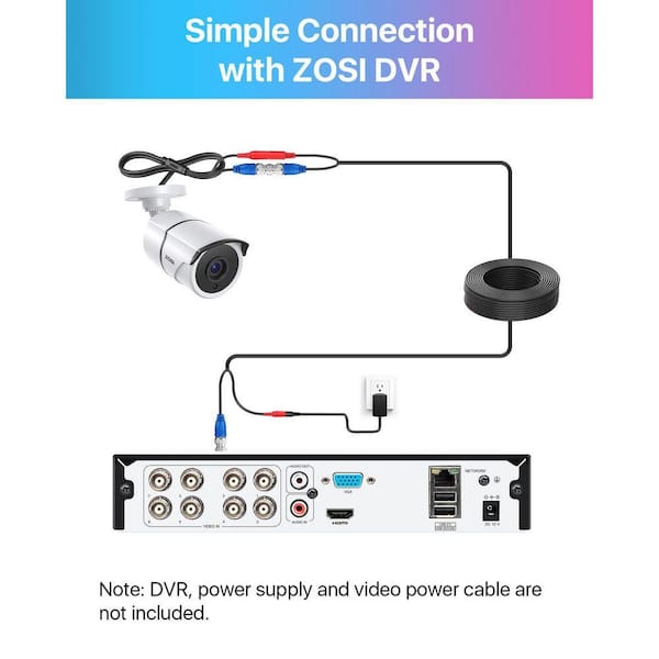 ZOSI 1080P Full HD TVI Hardwired Home Security Camera with Audio