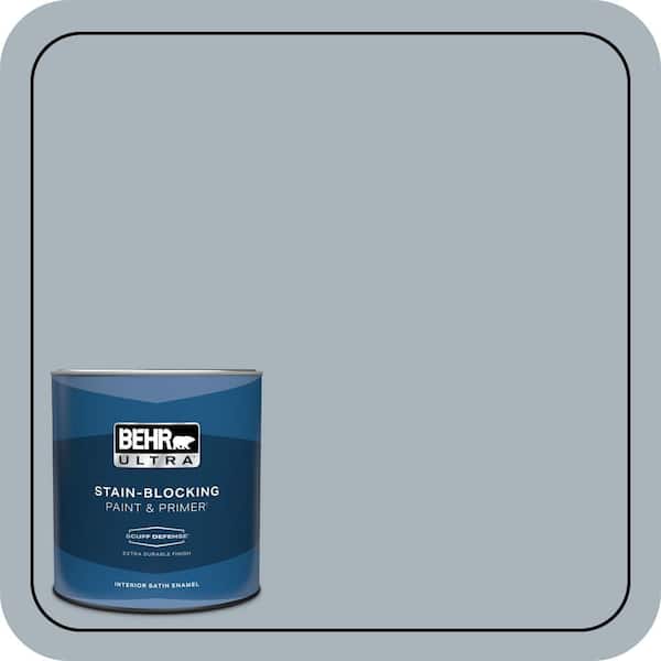 BEHR ULTRA 1 qt. #N490-3 Shaved Ice Extra Durable Satin Enamel Interior Paint & Primer