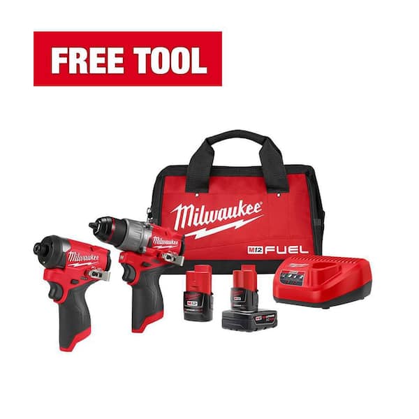 M12 FUEL 12-Volt Lithium-Ion Brushless Cordless Hammer Drill and Impact Driver Combo Kit w/2 Batteries and Bag (2-Tool)