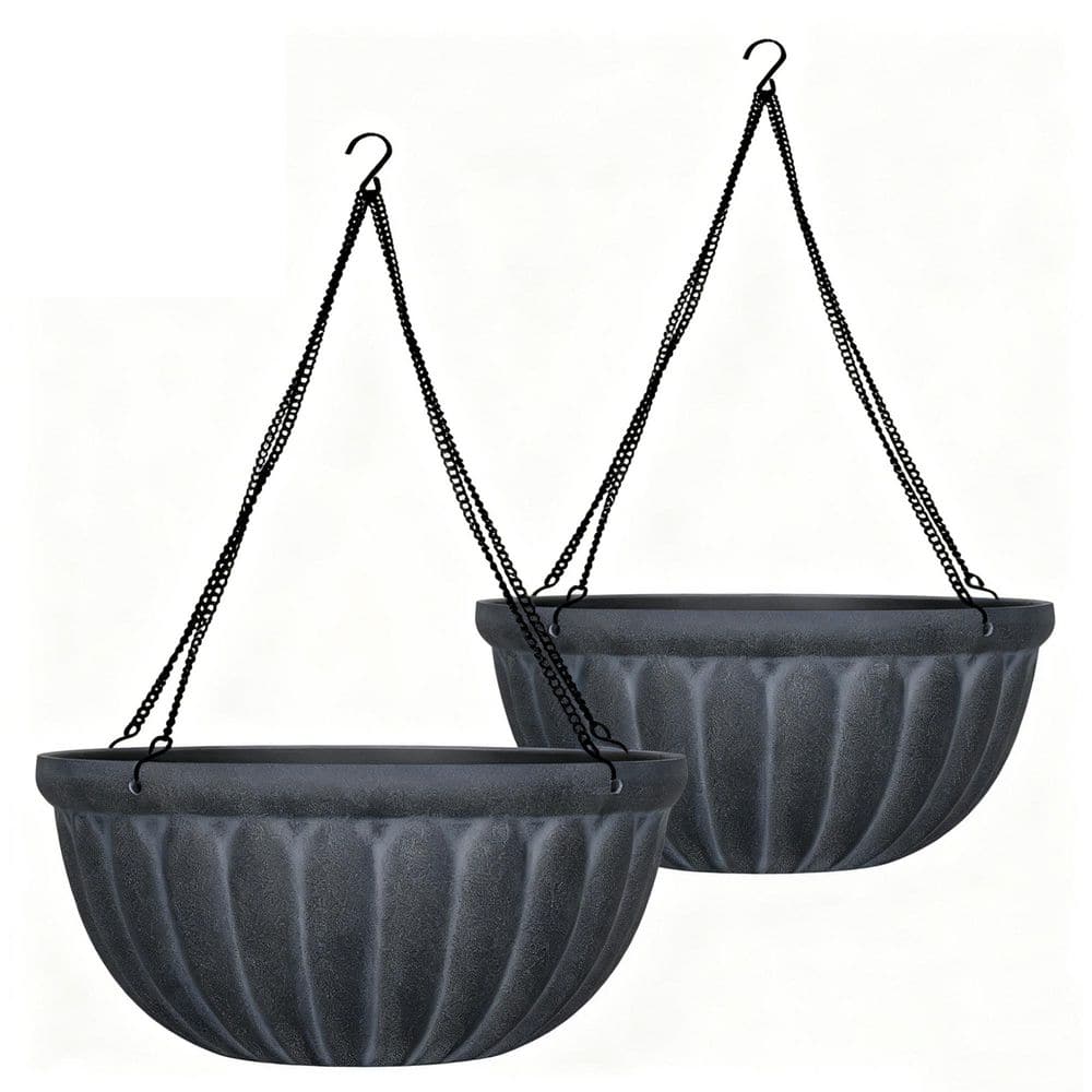 10 Black Hangng Baskets Plastc (Set of 10) CONTEMPO SWRL flower