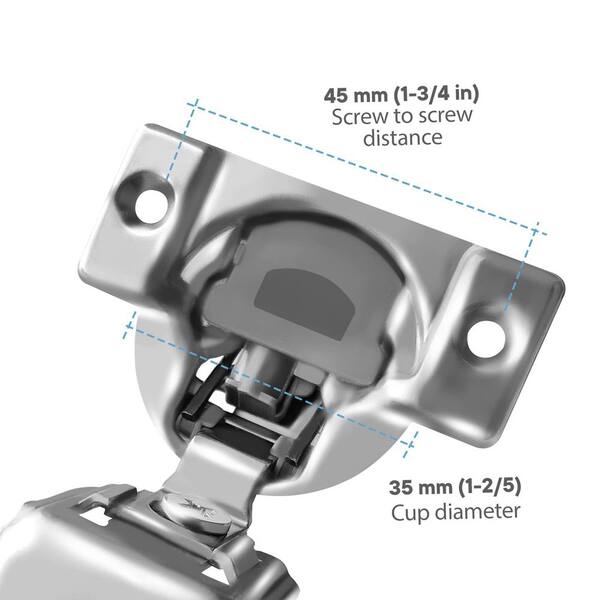 105-Degree 1-5/16 in. (35 mm) Overlay Soft Close Face Frame Cabinet Hinges with Installation Screws (30-Pairs)