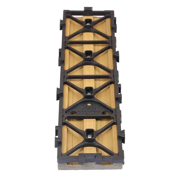 UltraShield Naturale 3 in. x 1 ft. Quick Composite Single Slat Deck Tile in English Oak (4-Pieces per Box)