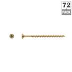 #10 x 3 in. Yellow Zinc Coated Phillips-Square Undercut Flat Head Full Thread Multi-Purpose Screw (72-Pack)
