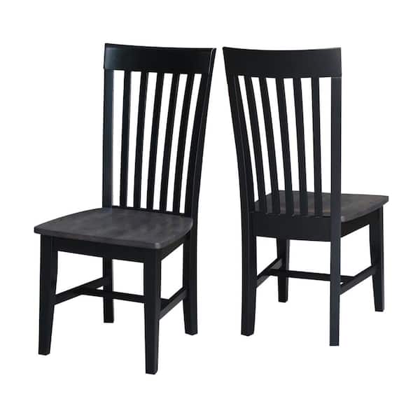 International Concepts Black/Coal Tall Mission Chair (Set of 2)