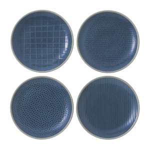 Gordon Ramsay Maze Grill Mixed Pattern Blue Salad Plate (Set of 4)
