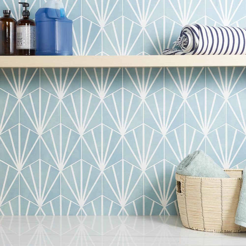 Turquoise 8" Hexagon Matte Porcelain Floor and Wall Tile