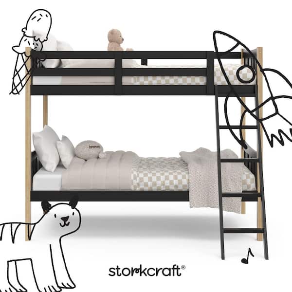 キューブリック　ヴィンセント&オールドボブ& MAXIMILIAN Mid-Century Modern Twin Over Twin Low Bunk Bed – Max and Lily