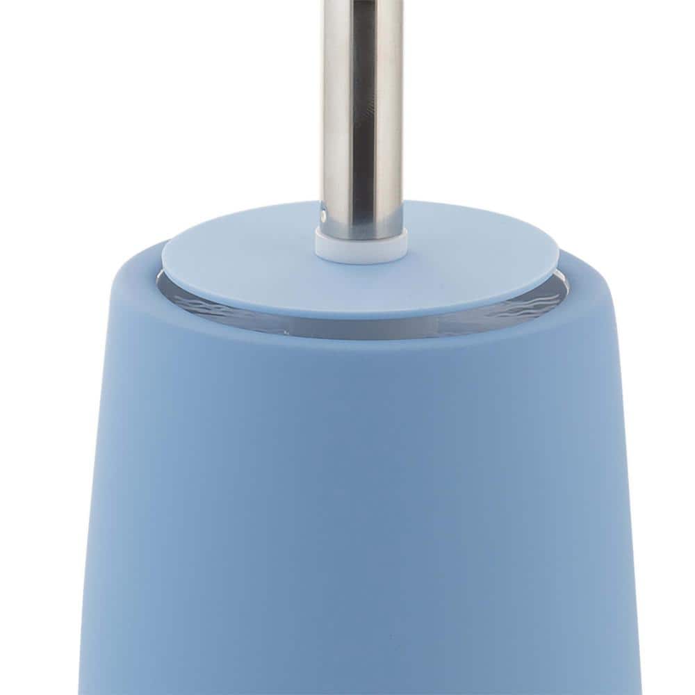 Elle Décor Blue Rubberized Finish Wide Bowl Toilet Brush