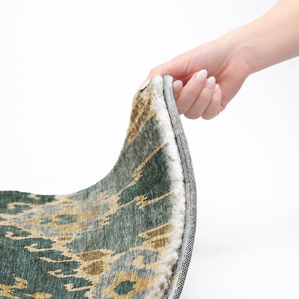 Dream Shag Premium Machine Washable Abstract ADS748 Cactus 9 ft. x 12 ft. Area Rug