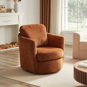 Ivina Camel Corduroy Swivel Barrel Chair