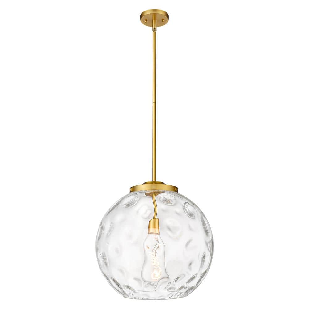 Satin Gold Globe Pendant with Water Glass Shade