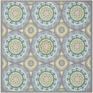 Sun N' Shade Jade 5 ft. x 5 ft. Medallions Contemporary Indoor/Outdoor Square Area Rug