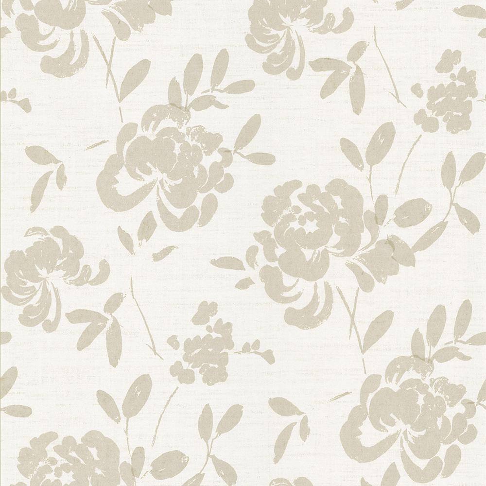 UPC 091212545649 product image for Kenneth James Madoka Taupe Japanese Floral Paper Strippable Roll (Covers 56.4 sq | upcitemdb.com