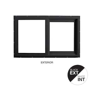 59.5 in. x 35.5 in. Select Series Vinyl Horizontal Sliding Left Hand Black Window with White Int, HP2+ Glass and Screen