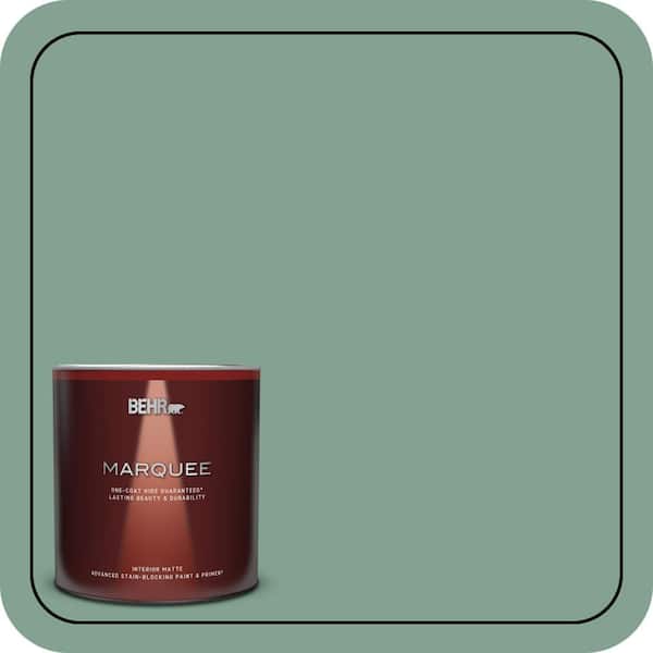 BEHR MARQUEE 1 Qt. #MQ6-11 Mossy Bench One-Coat Hide Matte Interior Paint & Primer