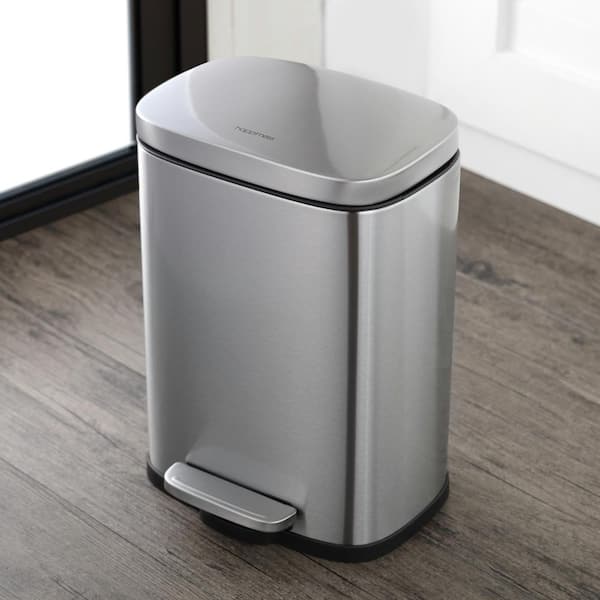 happimess Connor Rectangular 13 Gal. Stainless Steel Trash Can