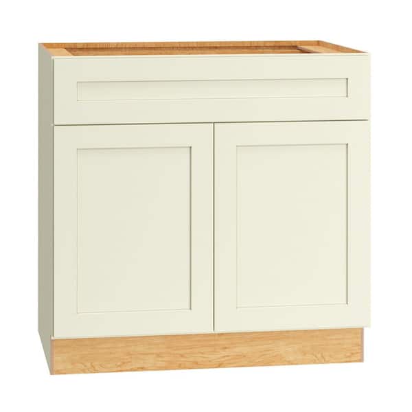 QuickShip Cottage 33 in. W x 21 in. D x 34.5 in. H Assembled Plywood Shaker Bath Sink Base Cabinet in Starlight
