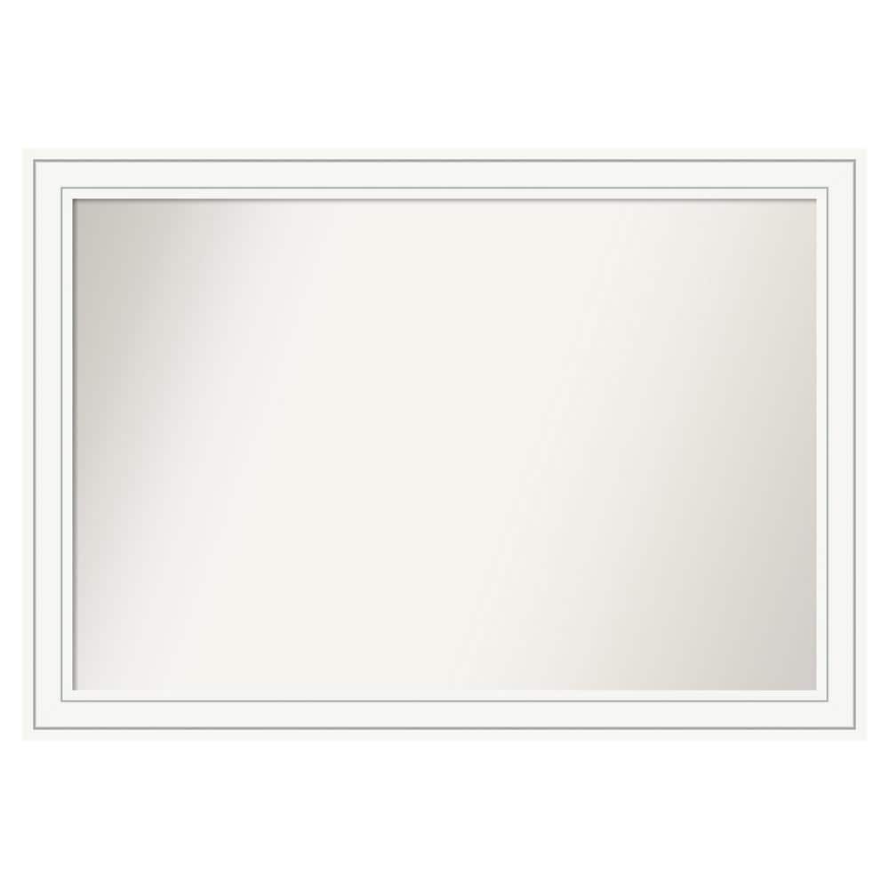 Craftsman White 47 in. x 33 in. Custom Non-Beveled Satin Wood Framed Bathroom Vanity Wall Mirror price history on PriceWatchPro