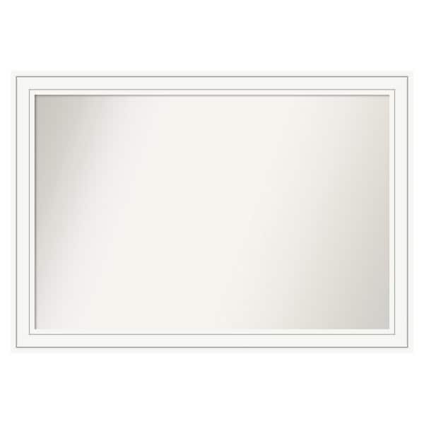 Amanti Art Craftsman White 47 in. x 33 in. Custom Non-Beveled Satin Wood Framed Bathroom Vanity Wall Mirror