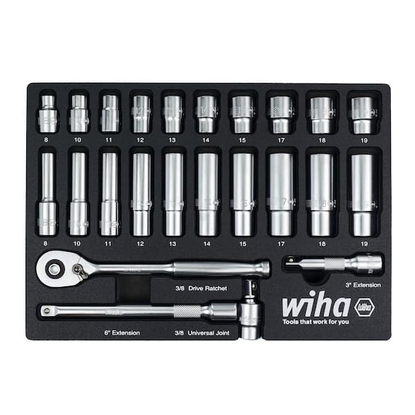 3/8 in. Socket Tray Set - Metric (24-Piece) Drive Professional