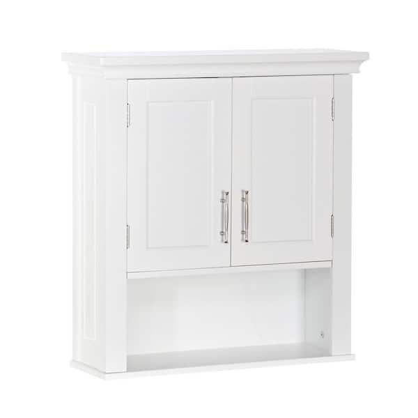 Somerset 22.88 in. W x 24.38 in. H x 7.88 in. D 2-Door Bathroom Laundry Wall Mount Storage Medicine Cabinet in White