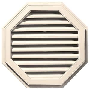 32 in. x 32 in. Octagon Beige/Bisque Plastic Built-in Screen Gable Louver Vent