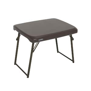 24 in. Brown Plastic Compact Folding Table