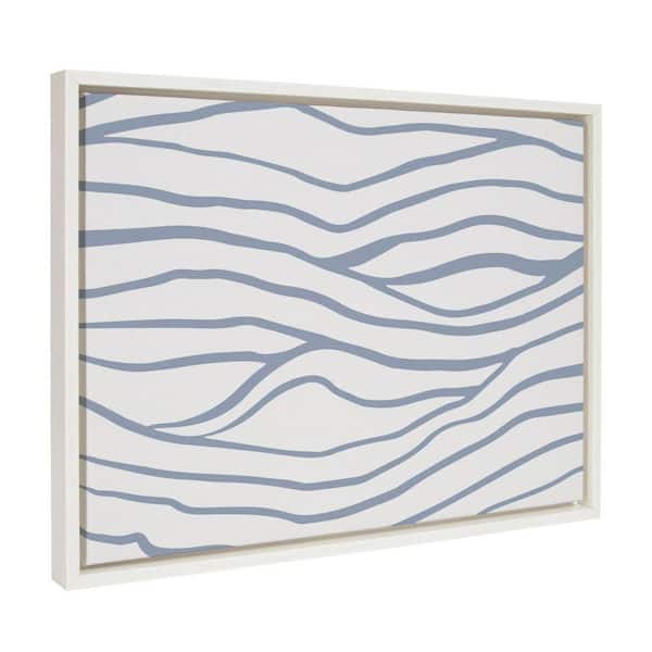 Kate and Laurel Sylvie Simple Elegant Coastal Waves by the Creative Bunch Studio Framed Art Print 18 in. x 24 in.