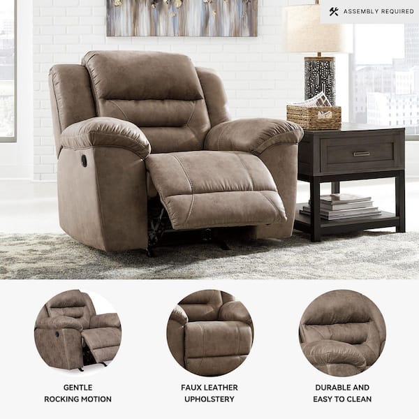 Signature DESIGN BY ASHLEY Stoneland Gray Faux Leather Rocker