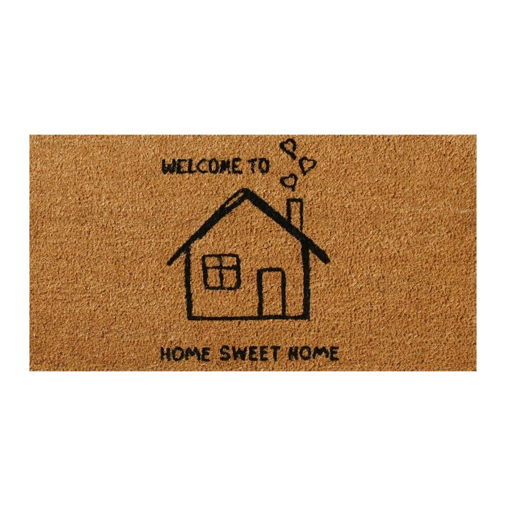 Rubber-Cal Sweet and Loving Home 18 in. X 30 in. Natural Coir Home Sweet Home Doormat 10-111-019 - The Home Depot