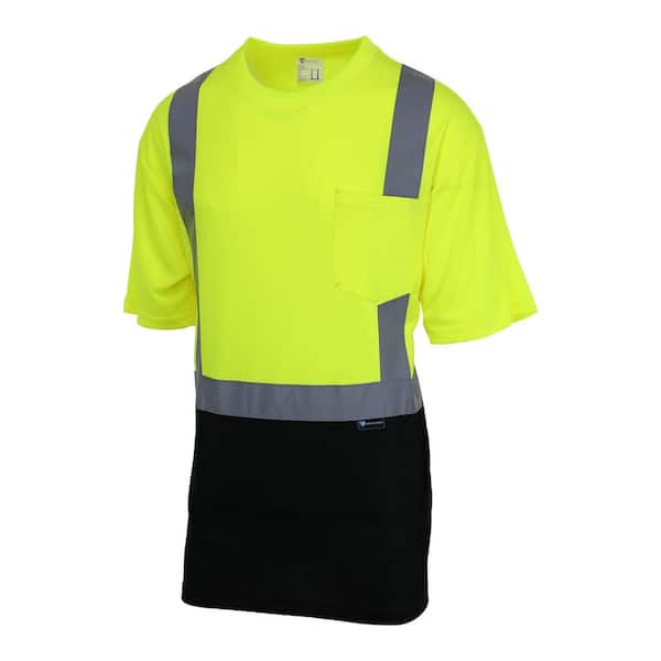 MAXIMUM SAFETY Men's Large Hi-Vis Black Short-Sleeve Safety Shirt