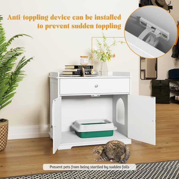 Ikea Hackers - A top entry cat litter box that prevents litter escaping,  makes the cat to walk over a mat to prevent tracking and has a hinged door  to reduce smell.