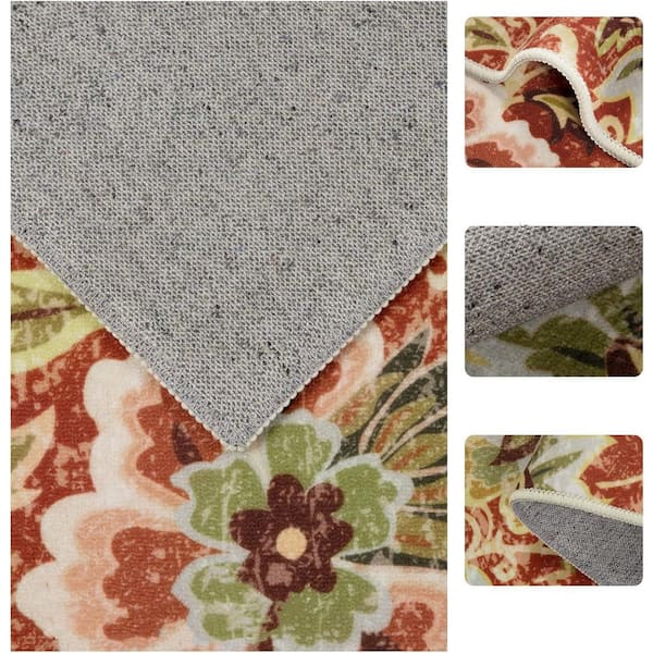 Red 20 in. x 32 in. Indoor Kitchen Mats 3 Piece Set