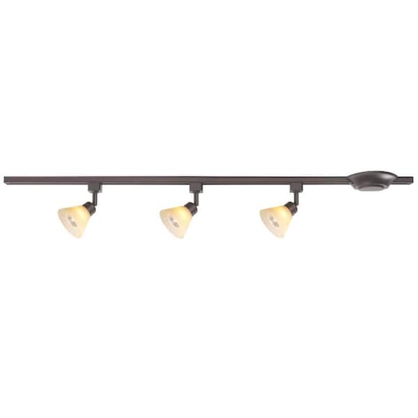 Commercial Electric 3-Light Hammered Glass Shade Linear Track Lighting Kit