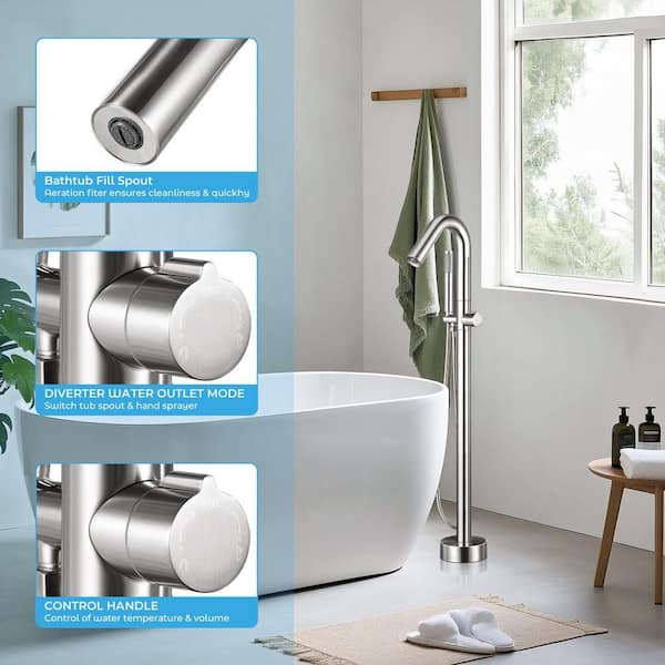 AKLFGN Single-Handle Claw Foot Tub Faucet Freestanding Floor Mount