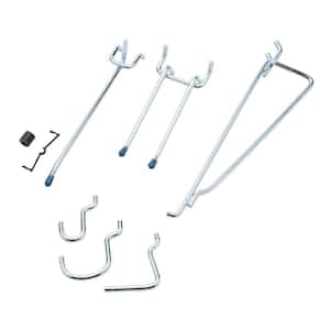 1/4 in. Zinc-Plated Steel Peg Hook Assortment Kit (32-Piece)